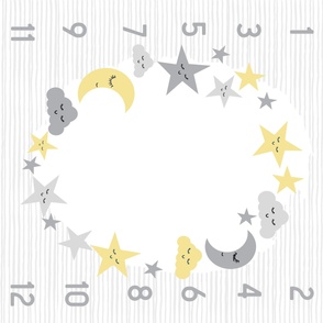 42" sun moon and stars milestone blanket baby design