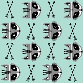 feather raccoon mint southwest arrow feathers tribal design for baby nursery swedish scandi style for hip kids