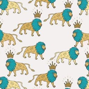 leo lion gold and turquoise small