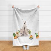 42"x72" / Wild One Fox & Teepee / 2 Yards for KONA / BASIC or POPLIN