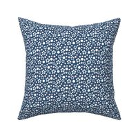 Flower Polka Dot in Dark Blue and Pink