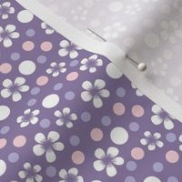 Dots and Flowers, Purple and Pink 