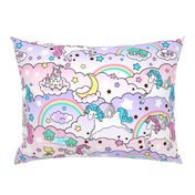 19 Pegasus winged unicorns pegacorns stars rainbows clouds trees ponds lakes teddy bears shooting cats fairy kei lolita sky skies pony ponies horses kawaii japanese inspired moon castles  colorful 