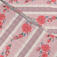Old Fashioned Rose Stripe Red Roses