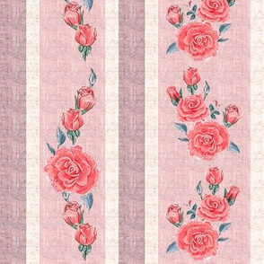 Old Fashioned Rose Stripe Red Roses