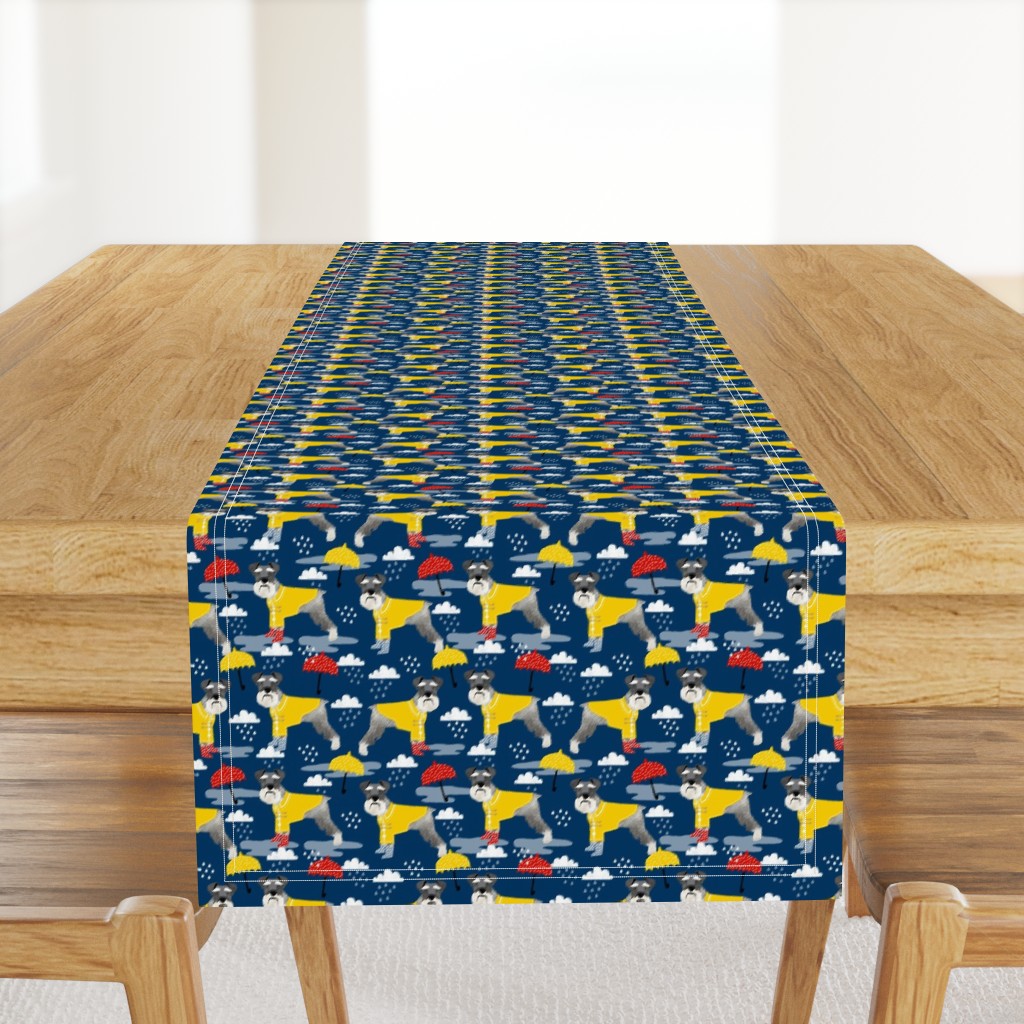 schnauzer raincoat dog fabric pattern spring navy