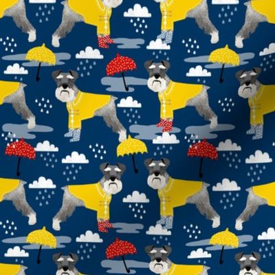 schnauzer raincoat dog fabric pattern spring navy