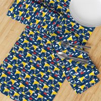 schnauzer raincoat dog fabric pattern spring navy