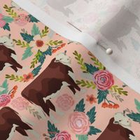 Hereford cow floral pink