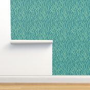 Mint Foliage on a Teal Background