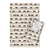 Hereford farm cow pattern cute farm animals beige