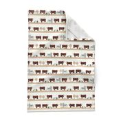 Hereford farm cow pattern cute farm animals beige