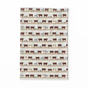 Hereford farm cow pattern cute farm animals beige