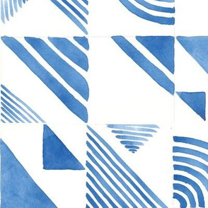 Watercolor Tiles - Blue