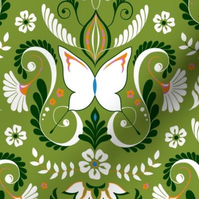 Butterfly Damask - Limited Palette Colors