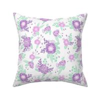 lavender florals floral nursery baby mint and purple fabric 