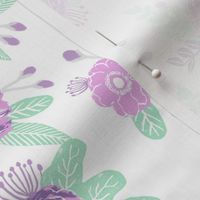 lavender florals floral nursery baby mint and purple fabric 