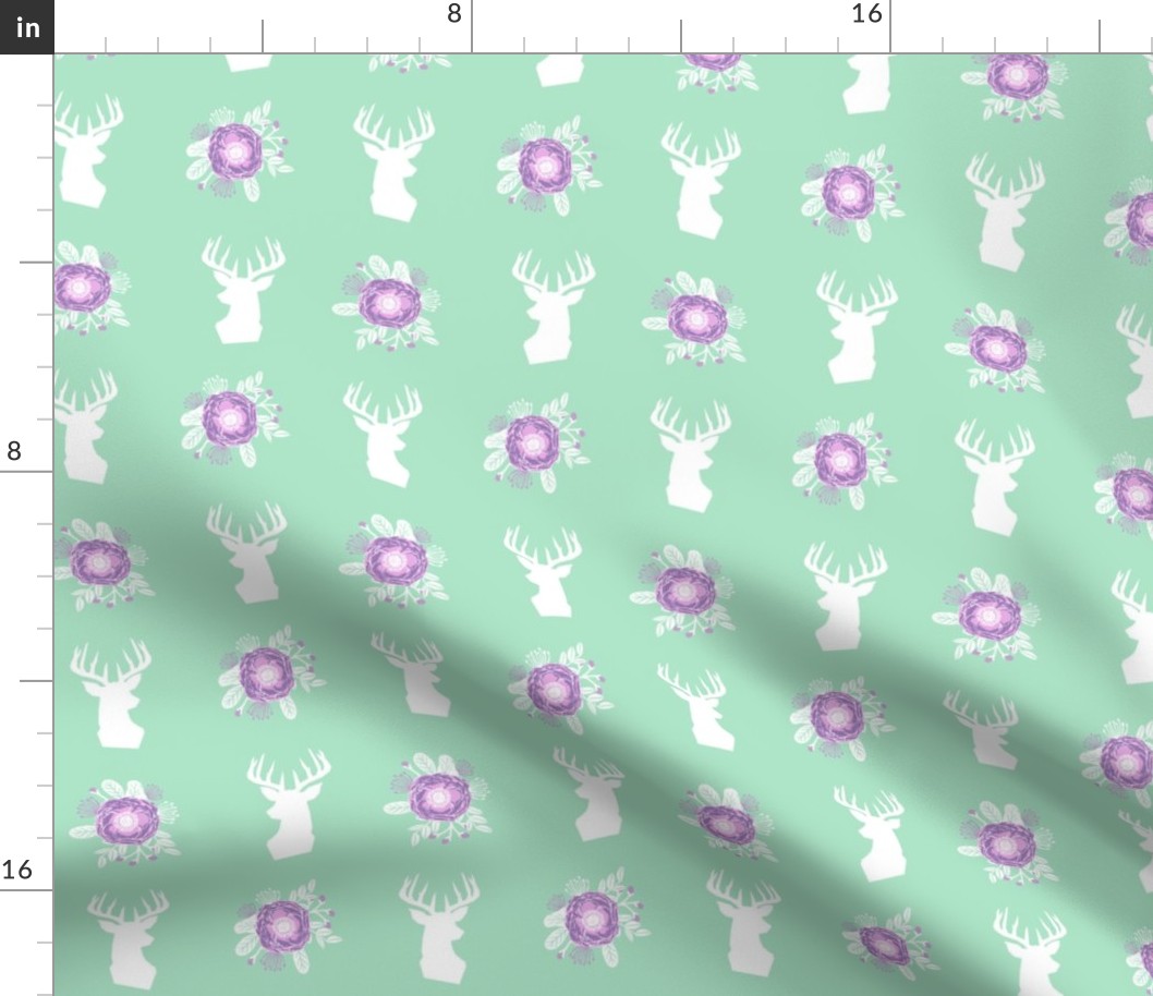 deer and florals fabric