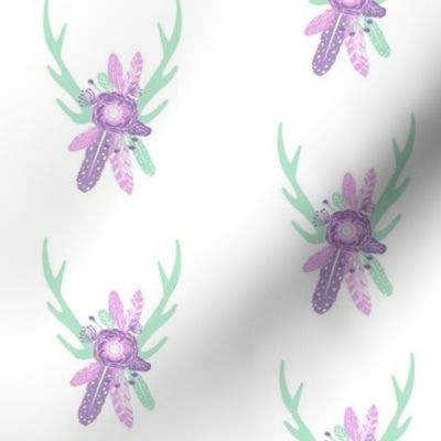 deer antler floral fabric