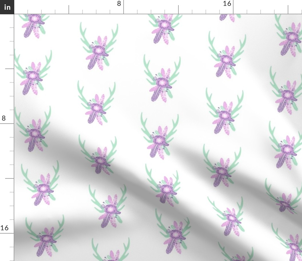 deer antler floral fabric