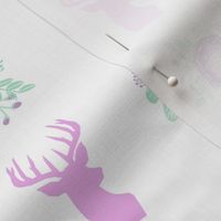 antler deer and floral fabric