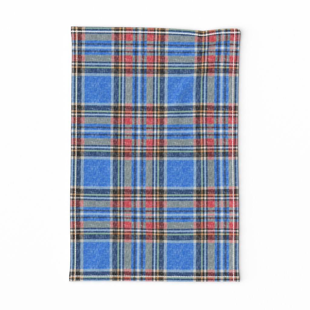 Distressed patriotic blue + red Stewart plaid by Su_G_©SuSchaefer