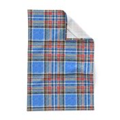 Distressed patriotic blue + red Stewart plaid by Su_G_©SuSchaefer