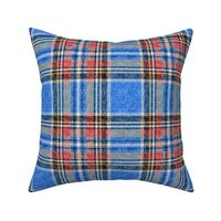 Distressed patriotic blue + red Stewart plaid by Su_G_©SuSchaefer