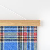 Distressed patriotic blue + red Stewart plaid by Su_G_©SuSchaefer