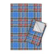 Distressed patriotic blue + red Stewart plaid by Su_G_©SuSchaefer