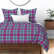 Distressed magenta + turquoise Stewart plaid by Su_G_©SuSchaefer