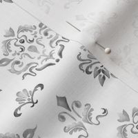 Damask Watercolor || Neutral Home Decor Grey Gray White Traditional  Owl Bird  _ Miss Chiff Designs 