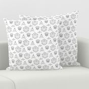 Damask Watercolor || Neutral Home Decor Grey Gray White Traditional  Owl Bird  _ Miss Chiff Designs 