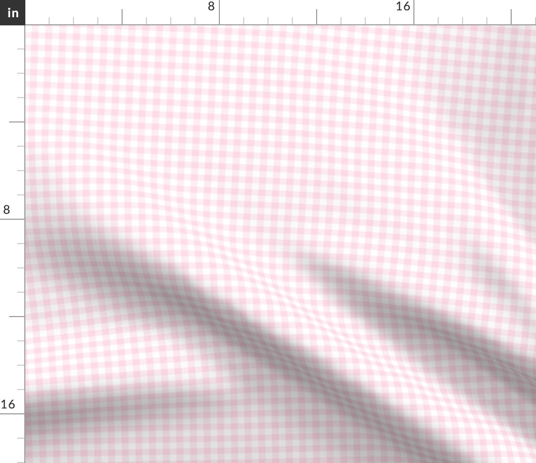 baby pink gingham, 1/4" squares