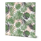 Hideaway - Tropical Palm Leaves White Medium Scale
