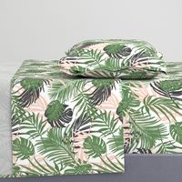 Hideaway - Tropical Palm Leaves White Medium Scale