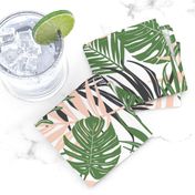 Hideaway - Tropical Palm Leaves White Medium Scale