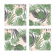 Hideaway - Tropical Palm Leaves White Medium Scale