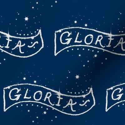 gloria w indigo background