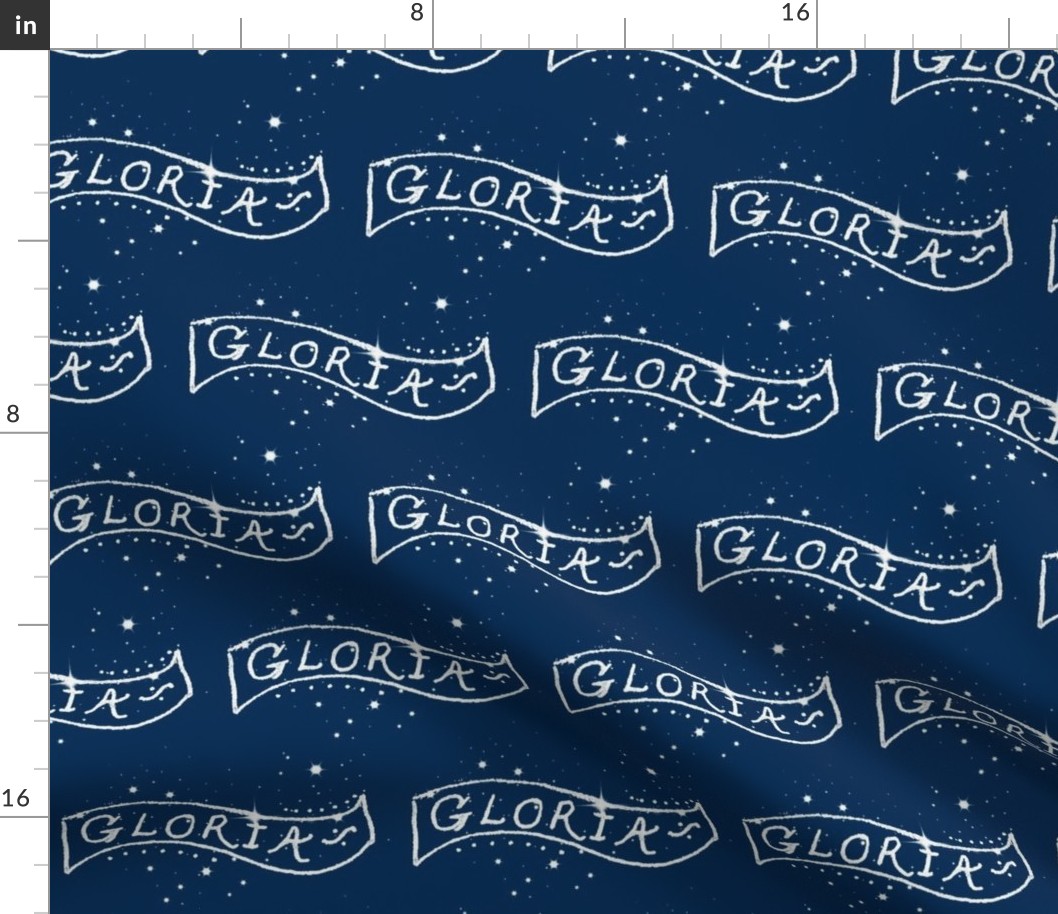 gloria w indigo background