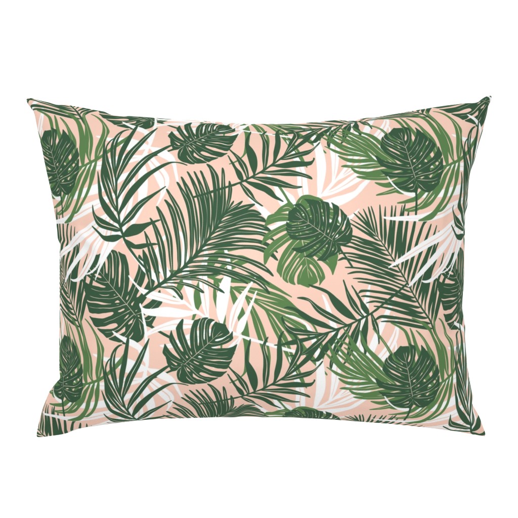 Hideaway - Tropical Palm Leaves Blush Pink Medium Scale