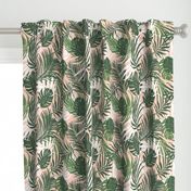 Hideaway - Tropical Palm Leaves Blush Pink Medium Scale