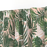 Hideaway - Tropical Palm Leaves Blush Pink Medium Scale