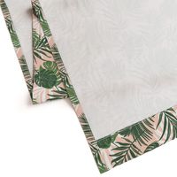 Hideaway - Tropical Palm Leaves Blush Pink Medium Scale