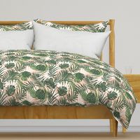 Hideaway - Tropical Palm Leaves Blush Pink Medium Scale