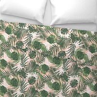 Hideaway - Tropical Palm Leaves Blush Pink Medium Scale