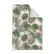 Hideaway - Tropical Palm Leaves Blush Pink Medium Scale