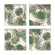 Hideaway - Tropical Palm Leaves Blush Pink Medium Scale