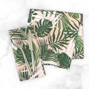 Hideaway - Tropical Palm Leaves Blush Pink Medium Scale