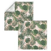 Hideaway - Tropical Palm Leaves Blush Pink Medium Scale